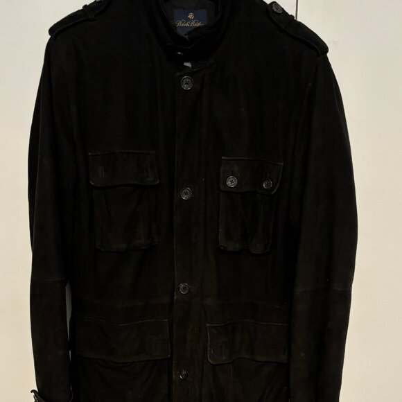 $950 Brooks Brothers Black Suede Field Jacket - Medium - Picture 4 of 16